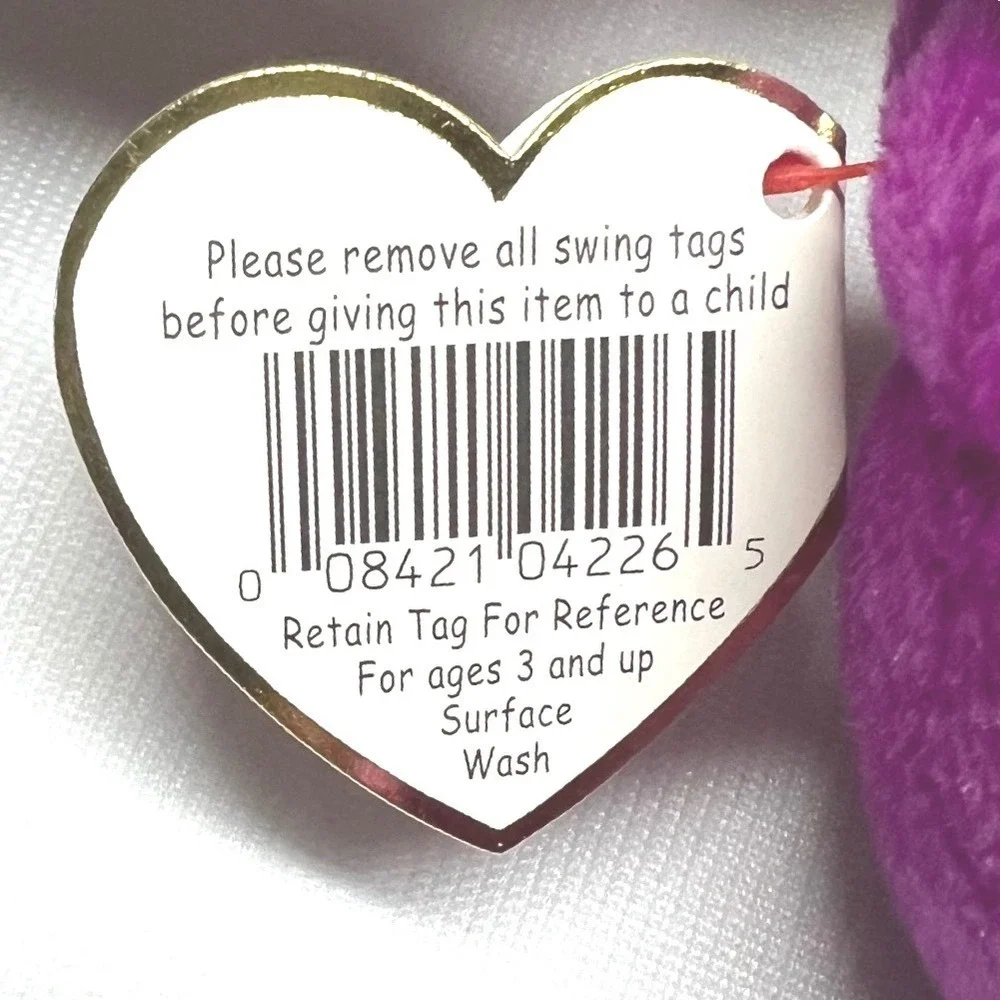 Ty Beanie Baby Millennium the Bear Purple 1999 Retired Collectible Plush Toy